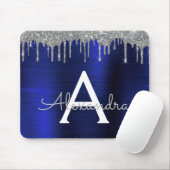 Name des Silver Navy Blue Glitzer-Sparkons Mousepad (Mit Mouse)