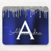 Name des Silver Navy Blue Glitzer-Sparkons Mousepad (Vorne)