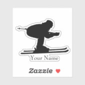 Name des Skifahrens Aufkleber (Blatt)