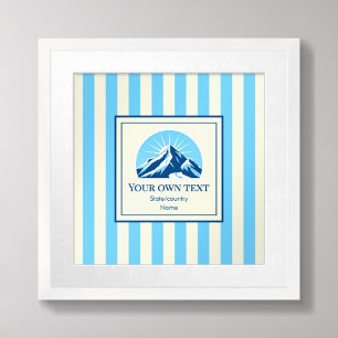 Name des Skigebiets Striped Mountain Poster