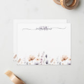 Name des Skripts für die Wildblume Monogram Boho Mitteilungskarte (Vorderseite/Rückseite Beispiel)