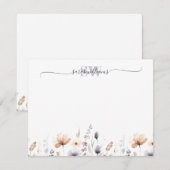Name des Skripts für die Wildblume Monogram Boho Mitteilungskarte (Vorne/Hinten)