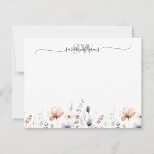 Name des Skripts für die Wildblume Monogram Boho Mitteilungskarte