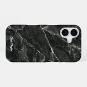 Name des Skripts für schwarzes Marmor iPhone 16 Hülle (Rückseite (Horizontal))