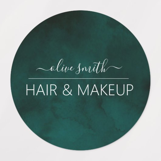 Name des Smarald Aquarell Monogram Etiketten (Design 1)