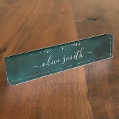 Name des Smarald Aquarell Monogram Namensplakette (Seite)