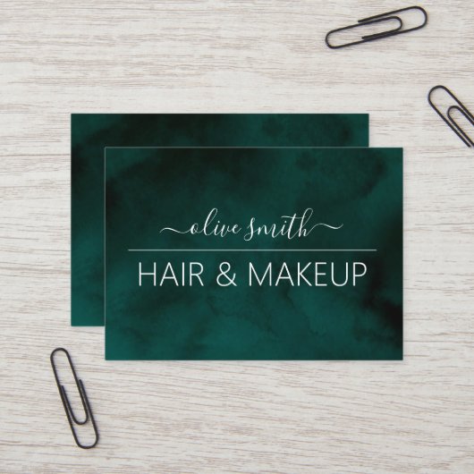 Name des Smarald Aquarell Monogram Visitenkarte (Vorderseite/Rückseite Beispiel)