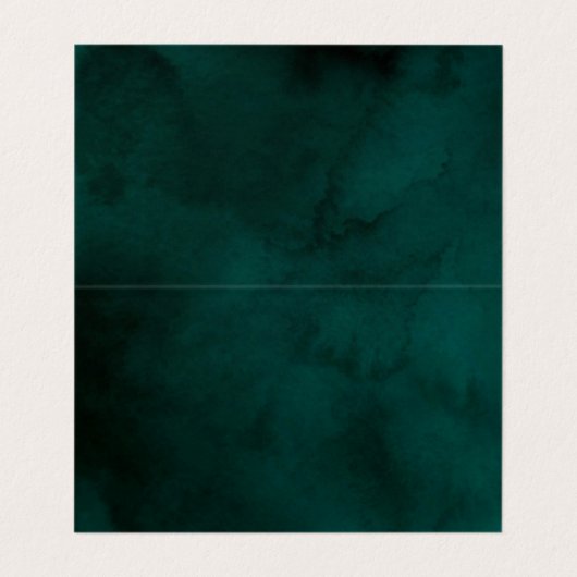 Name des Smarald Aquarell Monogram Visitenkarten (Innenseite Aufgefaltet)