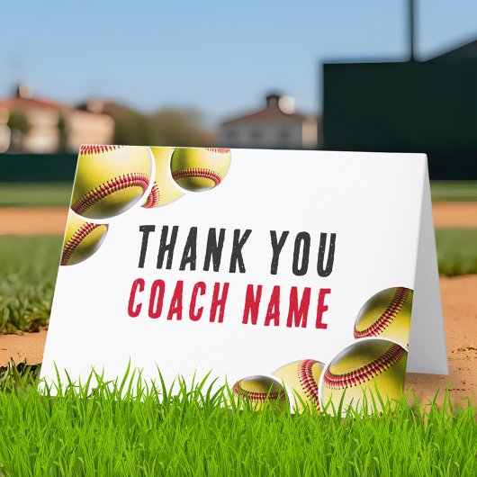Name des Softball-Coaches Dankeskarte