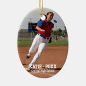 Name des Softball Foto Player, Schuljahr Keramikornament (Hinten)