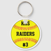 Name des Softballteams, Briefe und Spielernummer Schlüsselanhänger (Vorderseite)