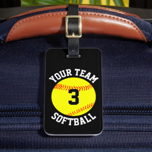 Name des Softwareballteams, Nummer des Spielers Gepäckanhänger