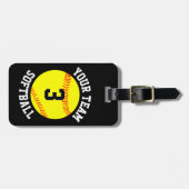 Name des Softwareballteams, Nummer des Spielers Gepäckanhänger (Vorderseite horizontal)