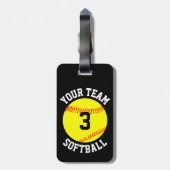 Name des Softwareballteams, Nummer des Spielers Gepäckanhänger (Rückseite vertikal)