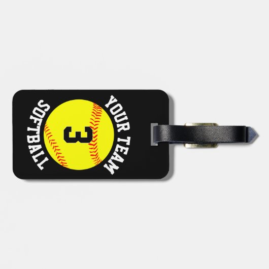 Name des Softwareballteams, Nummer des Spielers Gepäckanhänger (Rückseite horizontal)