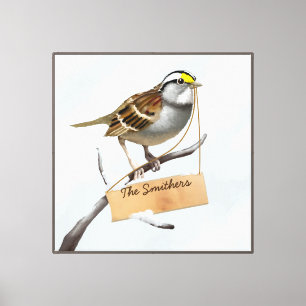 Name des Sparrow-Vogels Leinwanddruck