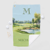 Name des speziellen Golfplatzes Monogram Golfhandtuch (Insitu)