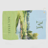 Name des speziellen Golfplatzes Monogram Golfhandtuch (Horizontal)