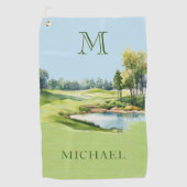 Name des speziellen Golfplatzes Monogram Golfhandtuch (Vorderseite)