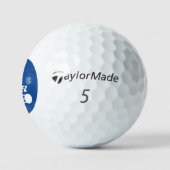 Name des Spielers auf dem Logo "Aged Blue" Golfball (Logo)