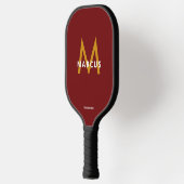Name des Spielers Burgundy Red Monogram Pickleball Schläger (Links)