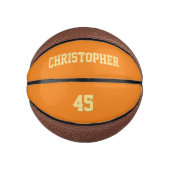 Name des Spielerteams Mit Monogramm Mini Basketball (Vorderseite)
