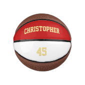 Name des Spielerteams Mit Monogramm Mini Basketball (Vorderseite)