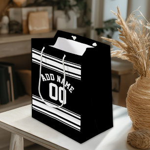 Name des Sports Jersey Black and White Strips Mittlere Geschenktüte