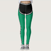 Name des Sportteams: grüne schwarze Punktsplitter Leggings (Vorderseite)