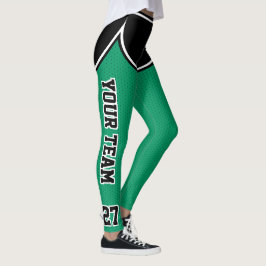 Name des Sportteams: grüne schwarze Punktsplitter Leggings