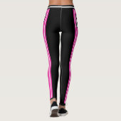 Name des Sportteams heißen rosa schwarz Streifen Leggings (Rückseite)