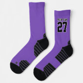 Name des Sportteams Lila Black Basketball Socken (Links)
