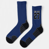Name des Sportteams Navy Blue Basketball Socken (Links)