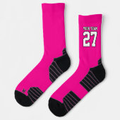 Name des Sportteams Nebel Pink White Basketball Socken (Links)