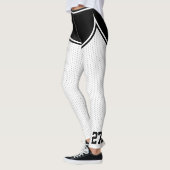 Name des Sportteams Nummer der weißen Schwarzen Pu Leggings (Links)