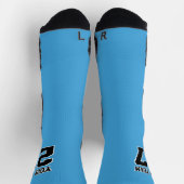 Name des Sportteams Nummer Lt Blue Black Basketbal Socken (Oben)