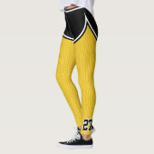 Name des Sportteams Nummer Schwarz Gelbe Punktspli Leggings (Links)