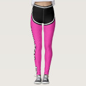 Name des Sportteams Nummer Schwarz Hot Pink Dot Sh Leggings (Vorderseite)