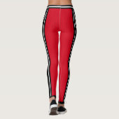 Name des Sportteams Nummer Schwarz Rot Streifen Leggings (Rückseite)