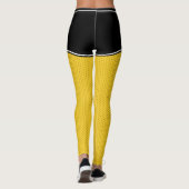 Name des Sportteams schwarz Gelbe Punktsplitter Leggings (Rückseite)