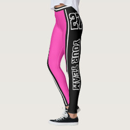 Name des Sportteams schwarz, rosa gestrichen Leggings