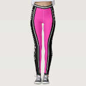 Name des Sportteams schwarz, rosa gestrichen Leggings (Vorderseite)