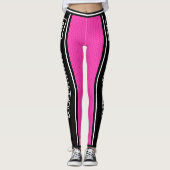 Name des Sportteams schwarz, rosa gestrichen Leggings (Vorderseite)
