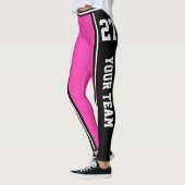 Name des Sportteams schwarz Rosa gestrichen Leggings (Links)