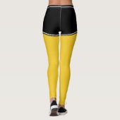 Name des Sportteams schwarze Gelbe Shorts Leggings (Rückseite)