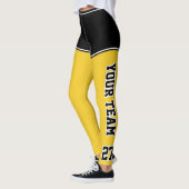 Name des Sportteams schwarze Gelbe Shorts Leggings (Links)
