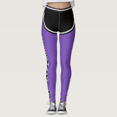 Name des Sportteams Schwarze Lila Dot Shorts Leggings (Vorderseite)