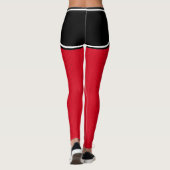 Name des Sportteams Schwarze rote Punktschilder Leggings (Rückseite)