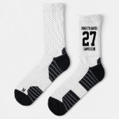Name des Sportteams Weißer gepunkteter Basketball Socken (Links)