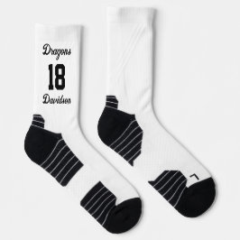 Name des Sportteams: White Script Baseball Socken